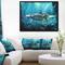 Designart - Fantastic Submarine - Abstract Canvas Art Print in Black Frame